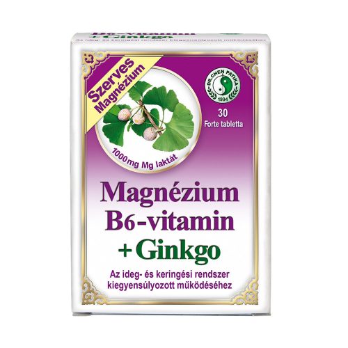 Szerves Magnézium B6-vitamin + Ginkgo Forte tabletta - 30db