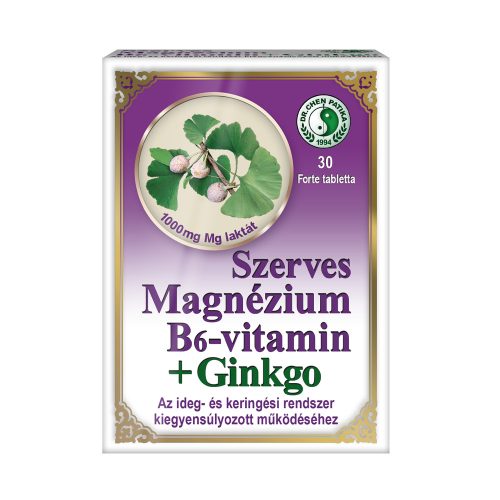 Szerves Magnézium B6-vitamin + Ginkgo Forte tabletta - 30db