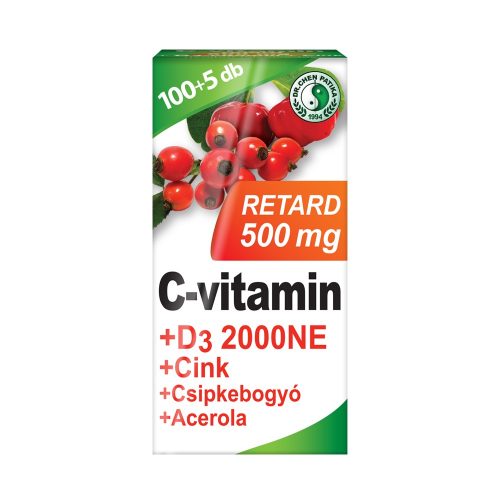 500 mg of vitamin C. + Vitamin D3 + Zinc + Rosehip + Acerola - 105pcs